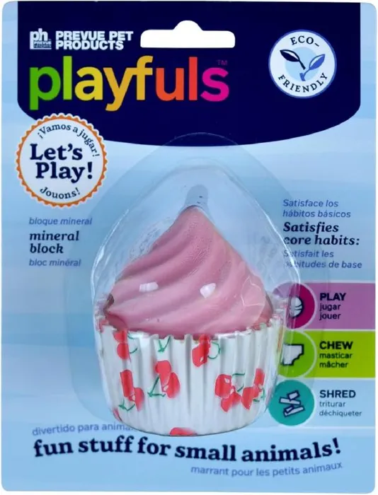 Pink Cupcake Treat Mineral Block Small Animal