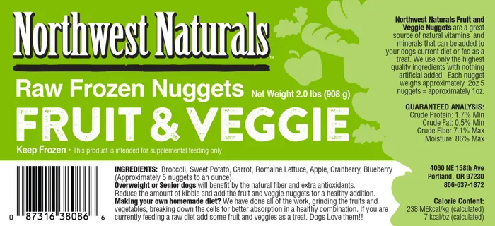 Northwest Naturals Gf Fruit/veggie Nug Frzn 2-lb