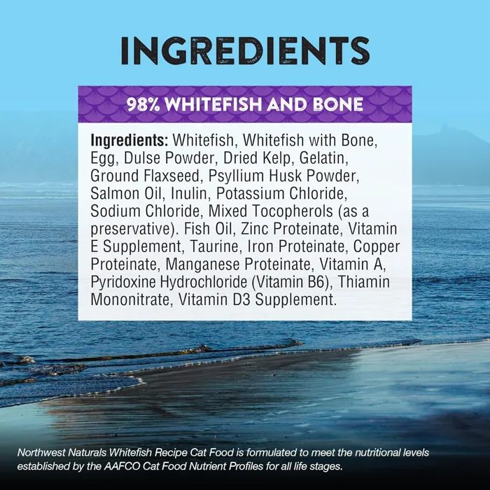 Northwest Naturals Whitefish Recipe cat food ingredients