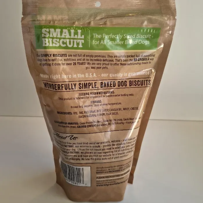 K9g Simply Biscuits Cheese/bacon Small 16 Oz