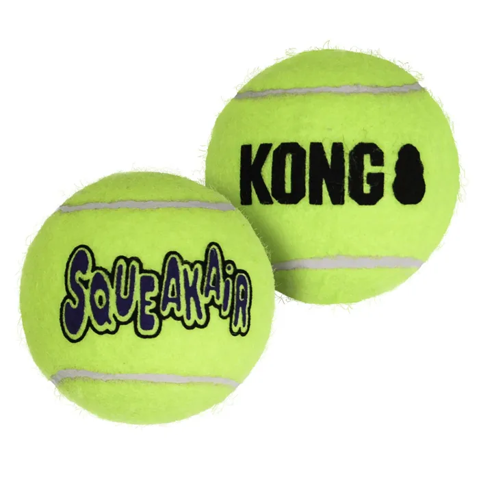 Kong Squeakair Tennis Balls With Squeaker, Fetch Toy, 2-pack Large