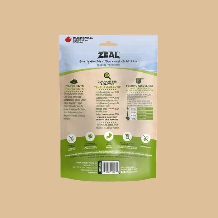 ZEAL Chicken Jerky Tenders 20 oz back label