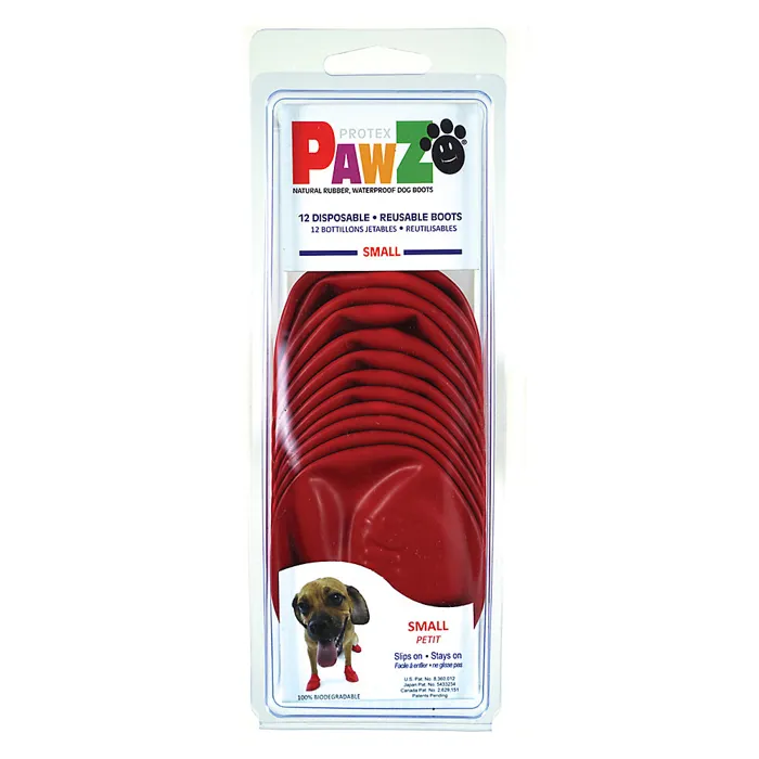 Waterproof Dog Boots, Red, 12 Count Small