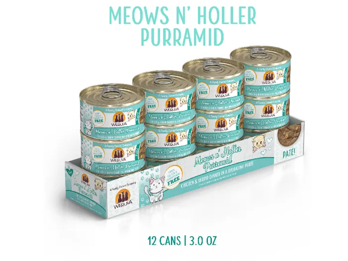 Weruva Cat Gf Meows Holler Purramid Pate Chicken & Shrimp Can 3-oz