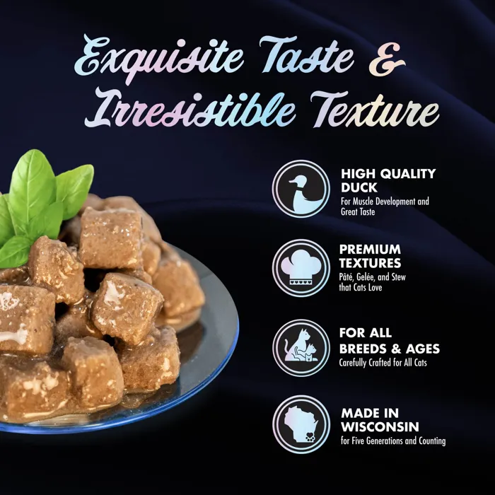 Fromm PurrSnickitty Duck Stew texture and quality graphic