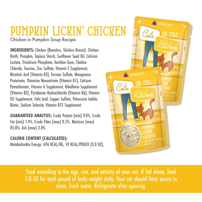 Cats in the Kitchen Pumpkin Lickin' Chicken nutrition and feeding guide