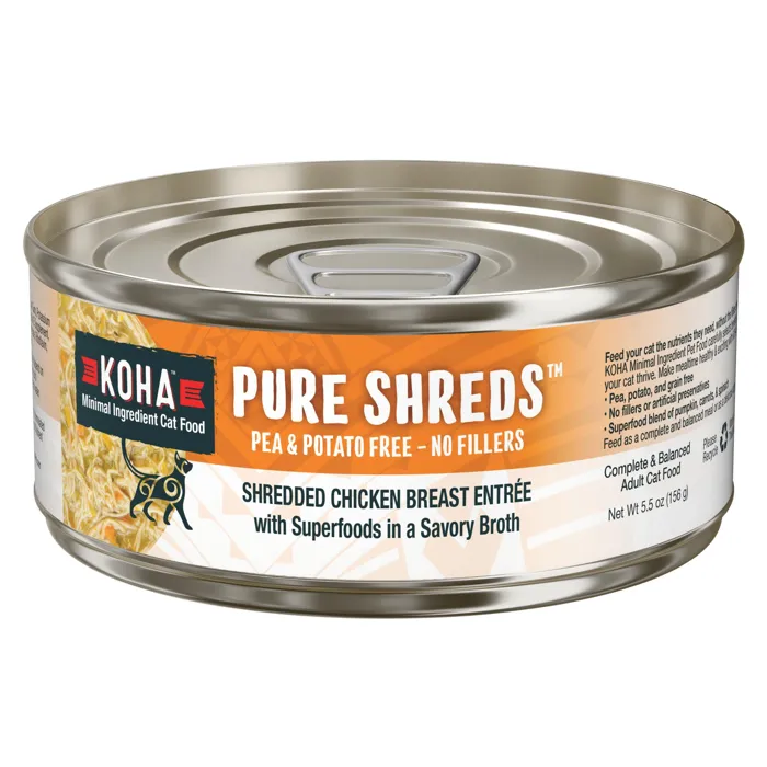 Koha Pure Shreds Shredded Chicken Breast Entrée Wet Cat Food 5.5-oz