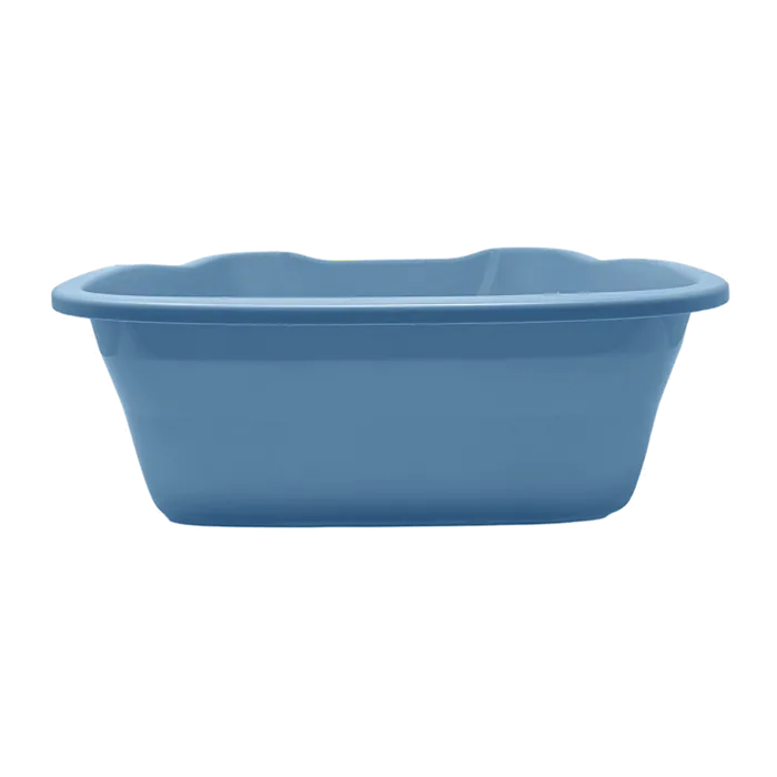 Van Ness Large Cat Litter Pan winter blue back view