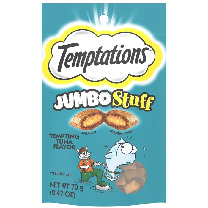 Jumbo Stuff Cat Treats Tempting Tuna - 2.47-oz Pou