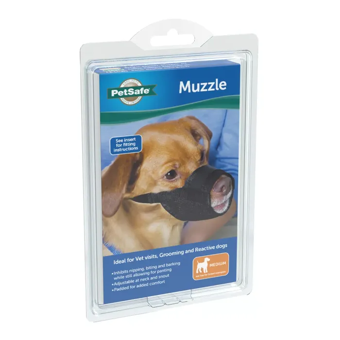 PetSafe Muzzle black medium packaged view