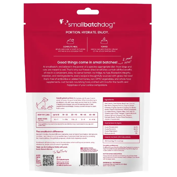 Small Batch Freeze-dried Small Bites Complete Meal With Beef, 7-oz