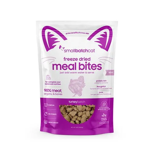 Small Batch Cat Food Fd Mealbites Turkey 10-oz