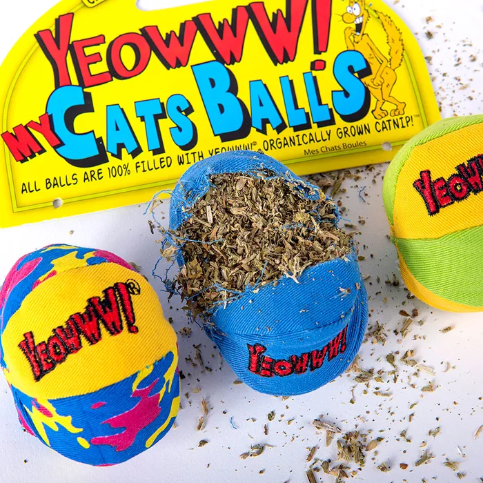 Yeowww! My Cats Balls catnip-filled contents