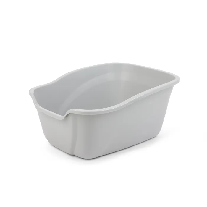 Van Ness High-Sides Cat Litter Pan Large gray angled view