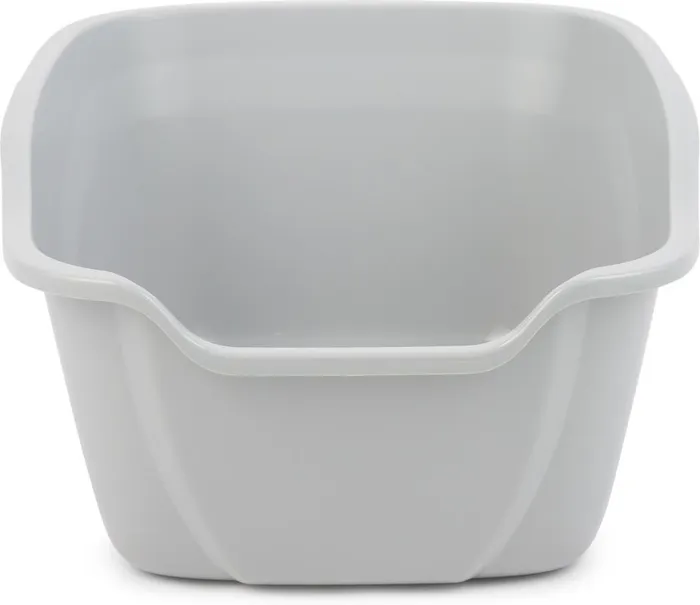 Van Ness High-Sides Cat Litter Pan Large gray front view
