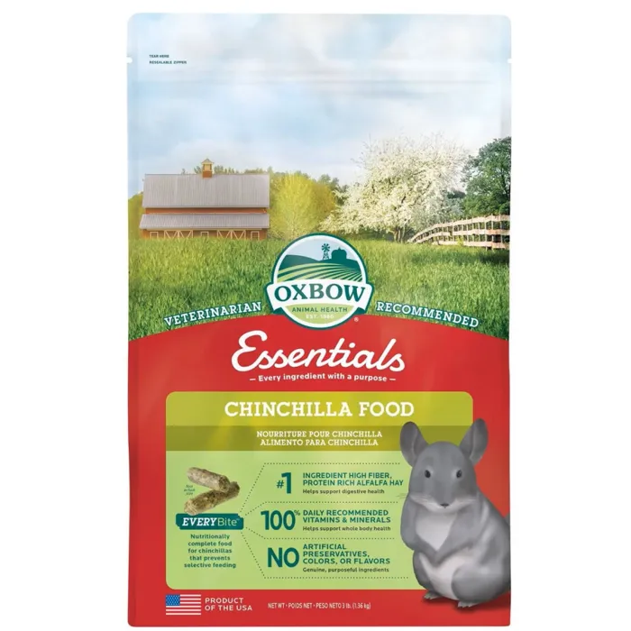 Oxbow Essentials Chinchilla Food 3 lb front