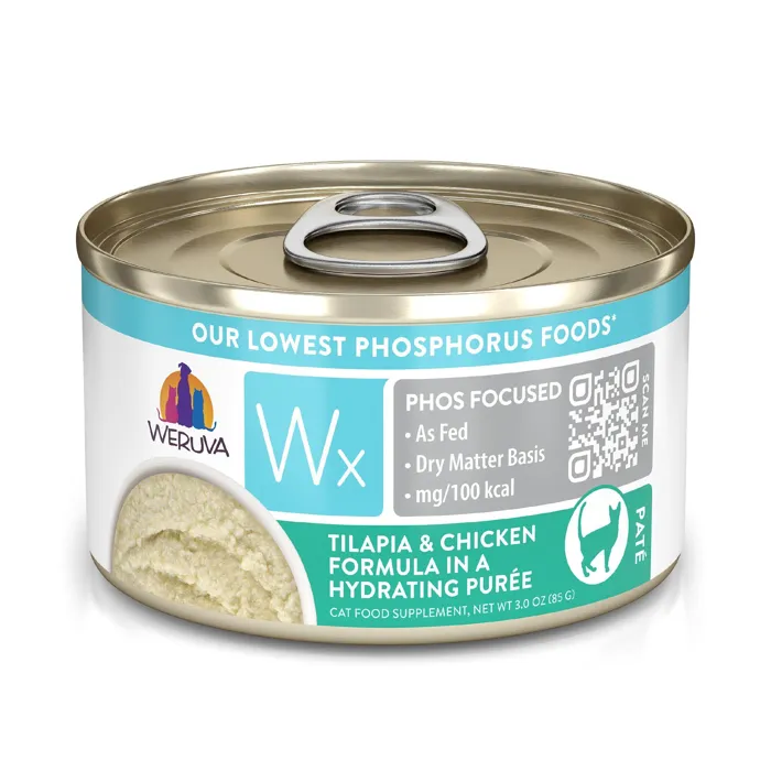 Weruva Cat Wx Low Phosphorus Grain Free Tilapia & Chicken Puree Can 3-oz