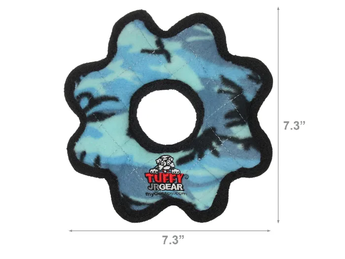 Tuffy's Junior Gear Ring Dog Toy, Blue Camo