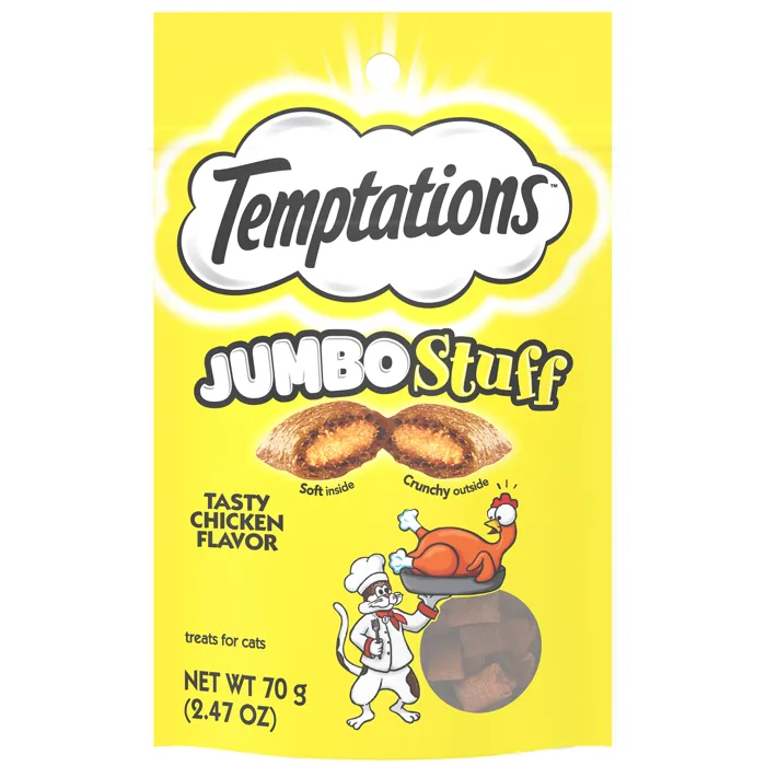Jumbo Stuff Cat Treats Tasty Chkn - 2.47-oz Pouch