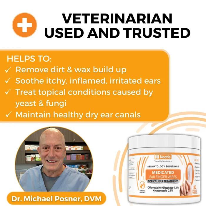 Nootie Medicated Ear Finger Wipes veterinarian benefits