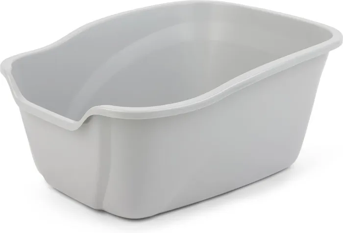 Van Ness High-Sides Cat Litter Pan Large gray three-quarter view