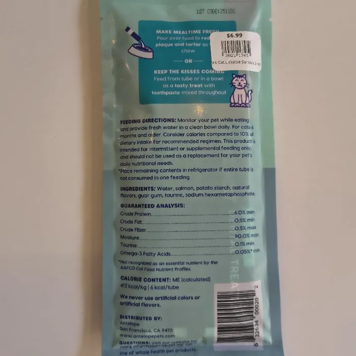 Ark Naturals Kiss Me-ow Lickable Salmon Dental Cat Treat 2-oz