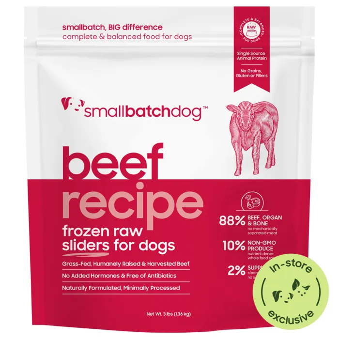 Smallbatch Beef Recipe Frozen Raw Sliders 3lb front