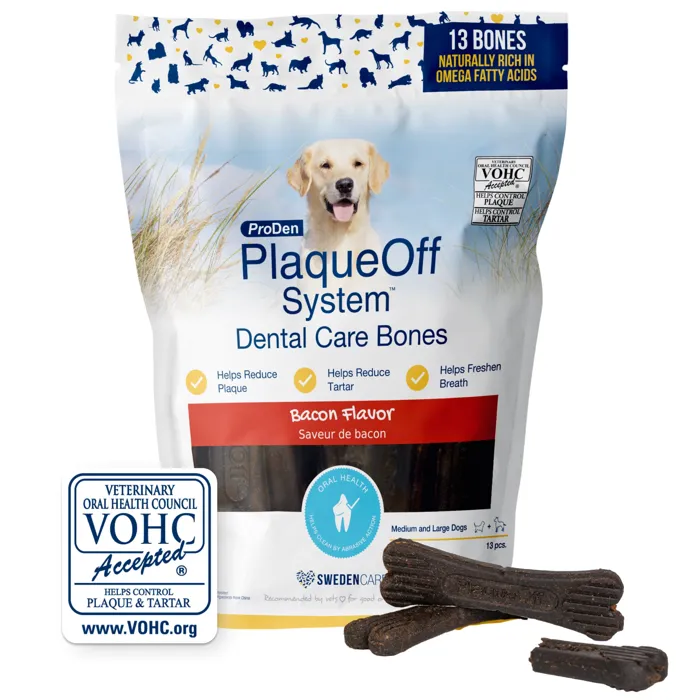 ProDen PlaqueOff Dental Care Bones Bacon 17 oz bag with bones