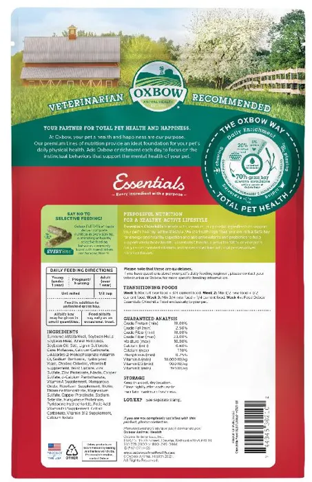 Oxbow Essentials Deluxe Chinchilla Food 3-lb