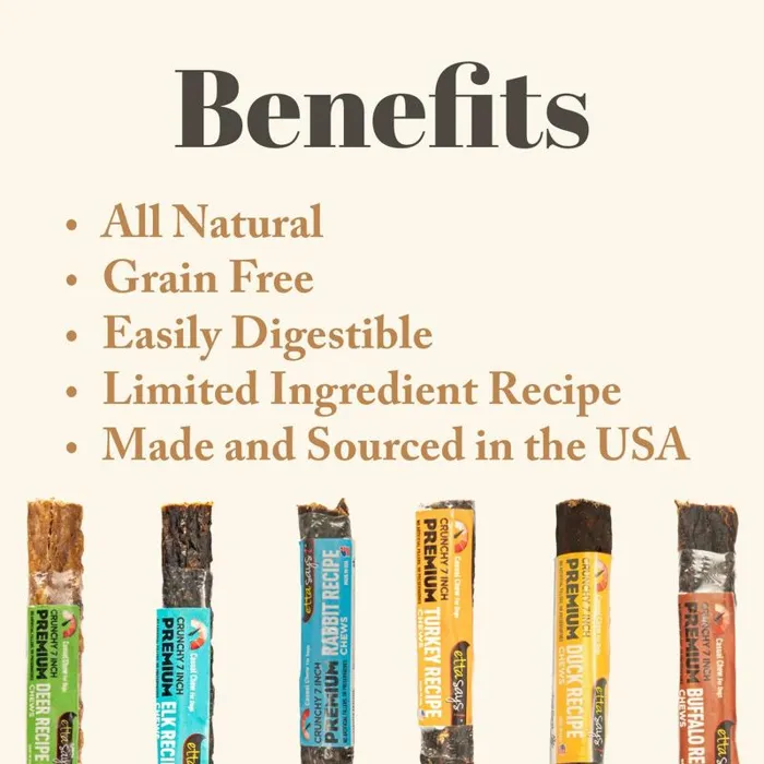 Etta Says! Crunchy Rabbit 7-inch chew benefits graphic
