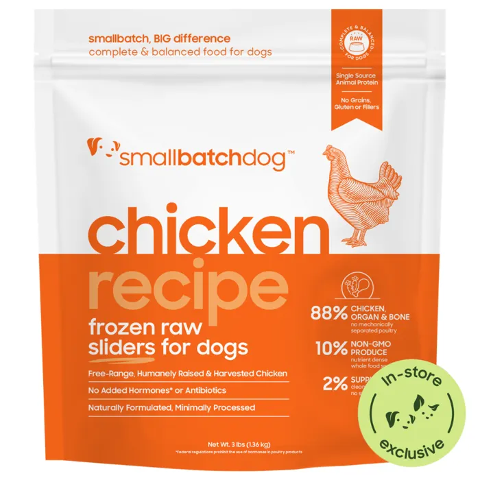 Smallbatch Chicken Recipe Frozen Raw Sliders 3lb front