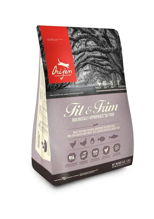 Dry Cat Food, Fit & Trim, Grain Free 4-lb