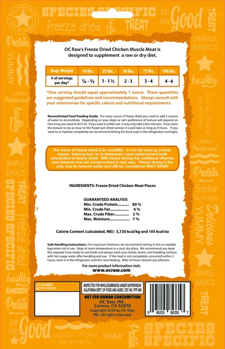 Oc Raw Freeze Dried Chicken Pieces 4-oz