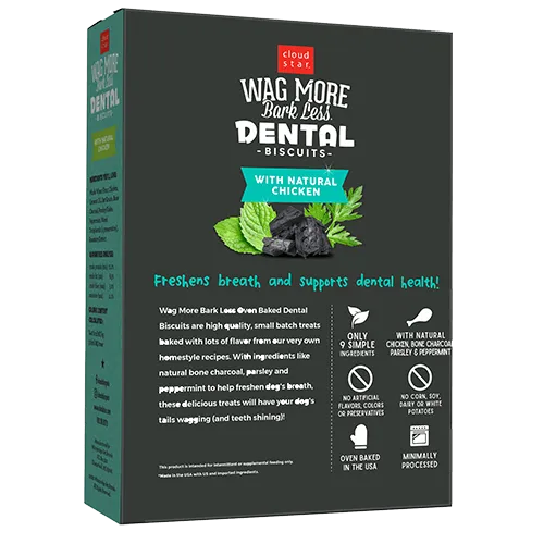 Wag More Dental Biscuit Chicken/charcoal 14-oz