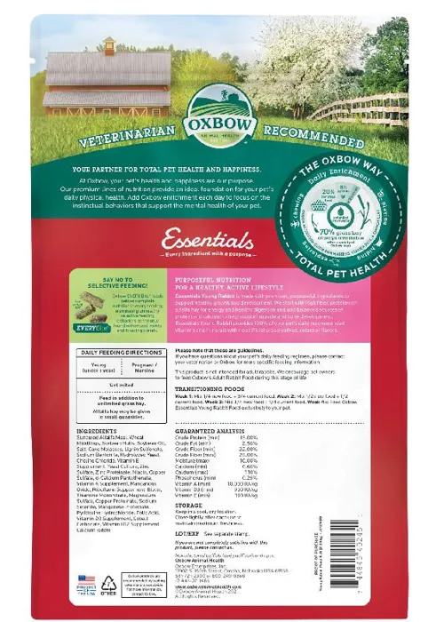 Oxbow Essentials Young Rabbit Food 5 Lb