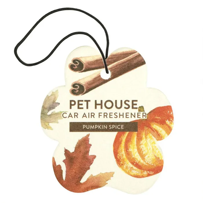 Pet House Pumpkin Spice car air freshener front