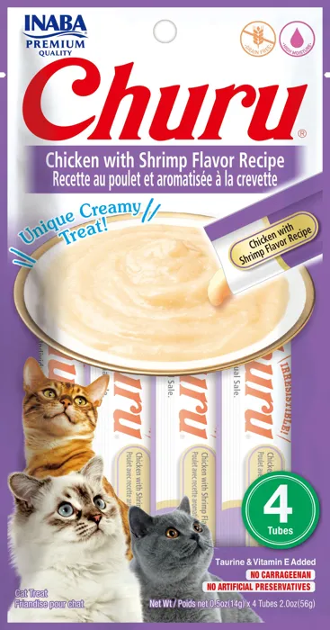 Inaba Ciao Cat Churu Purees Ckn/shrimp 2-oz