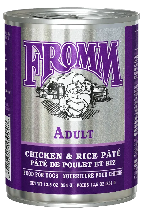 Fromm Classic Adult Chicken & Rice Pâté 12.5-ounce can