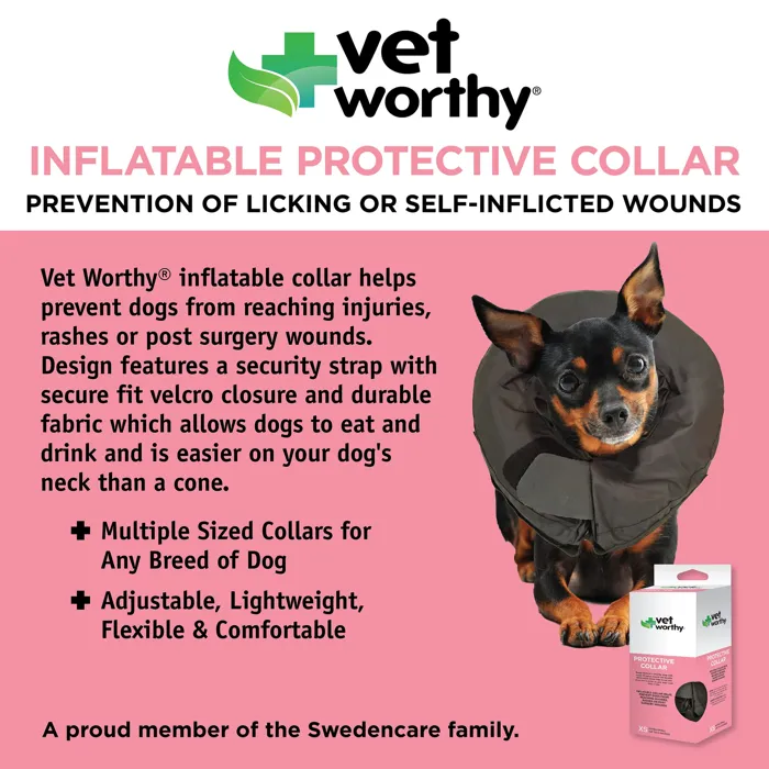 Vet Worthy Inflatable Protective Collar features graphic