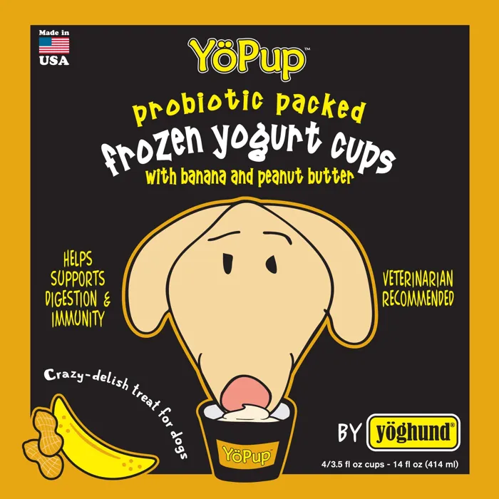 Yoghund Yopup Banana Peanut Butter 4-pack front