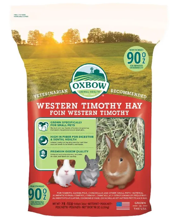 Oxbow Small Animal Fortified Food & Hay Western Timothy Hay - 90-oz