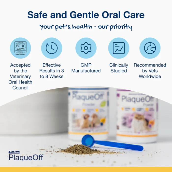 PlaqueOff Powder dog and cat product lifestyle view