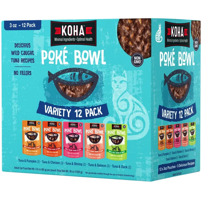 Koha Cat Poke Bowl Variety Pack 3-oz 12-pk