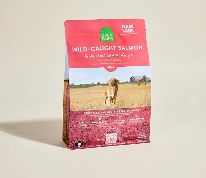 Open Farm Wild-Caught Salmon Ancient Grains bag front