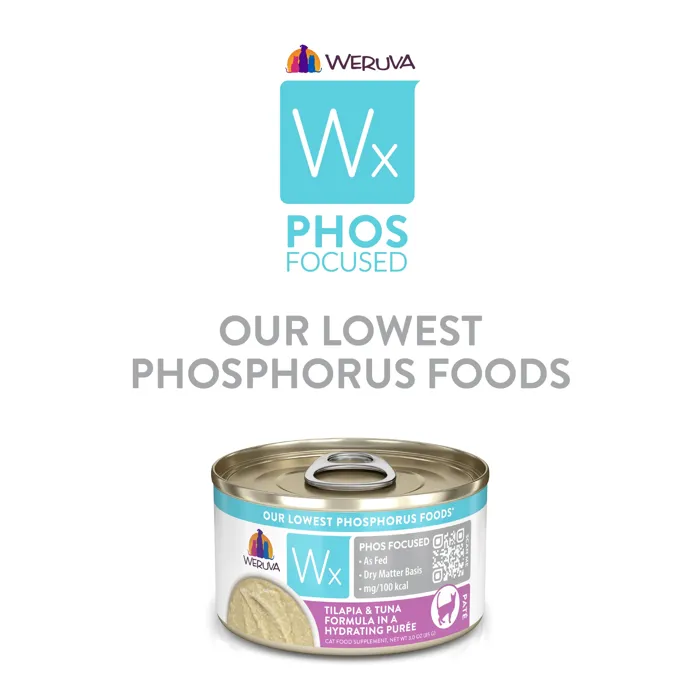 Weruva Wx tilapia and tuna puree phosphorus can