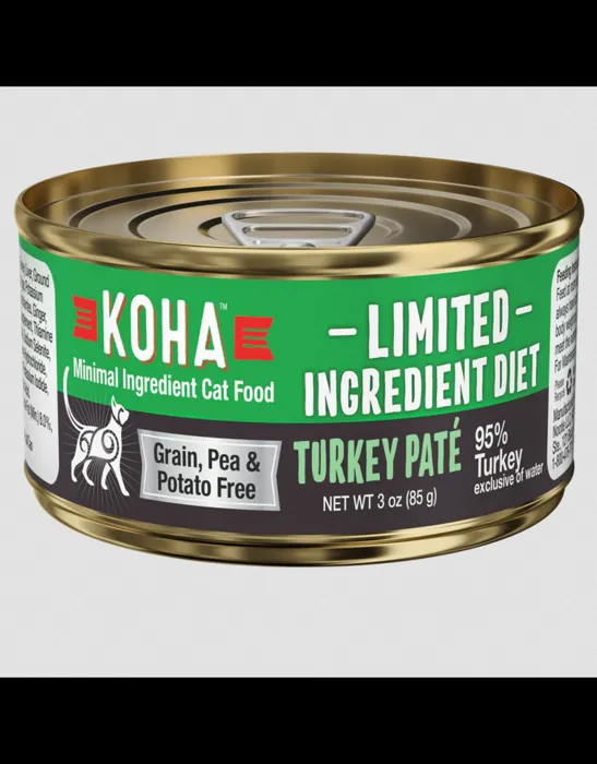 KOHA Limited Ingredient Turkey Pâté 3 oz can, angled view