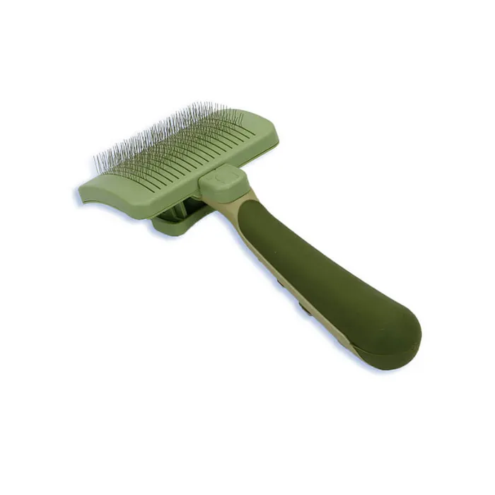Dog Self Cleaning Slicker Brush - Med - 4.25" L X