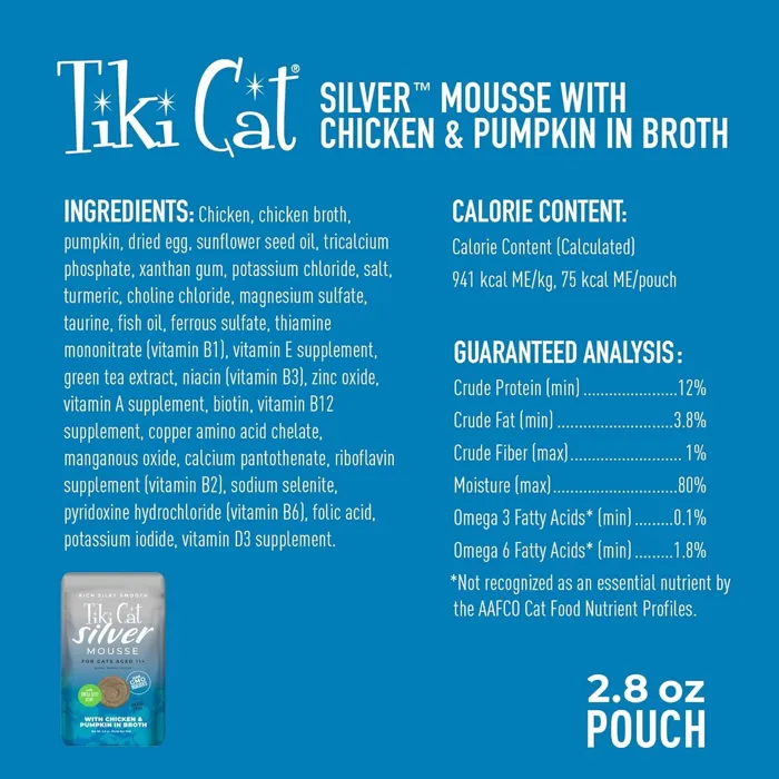 Tiki Cat Pouch Mousse Senior Chicken Pumpkin 2.8-oz