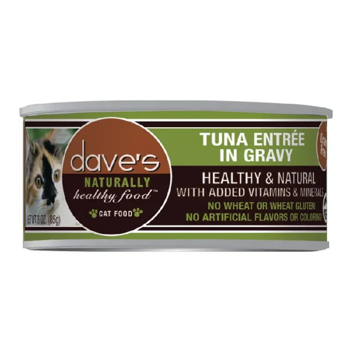 Dave's Cat Food Naturally Healthy Grain-free Tuna Entree In Gravy Canned Cat Food 5.5-oz