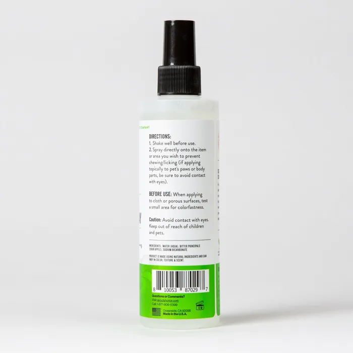 Skout's Honor Super Sour Anti Chew Spray 8 oz back label